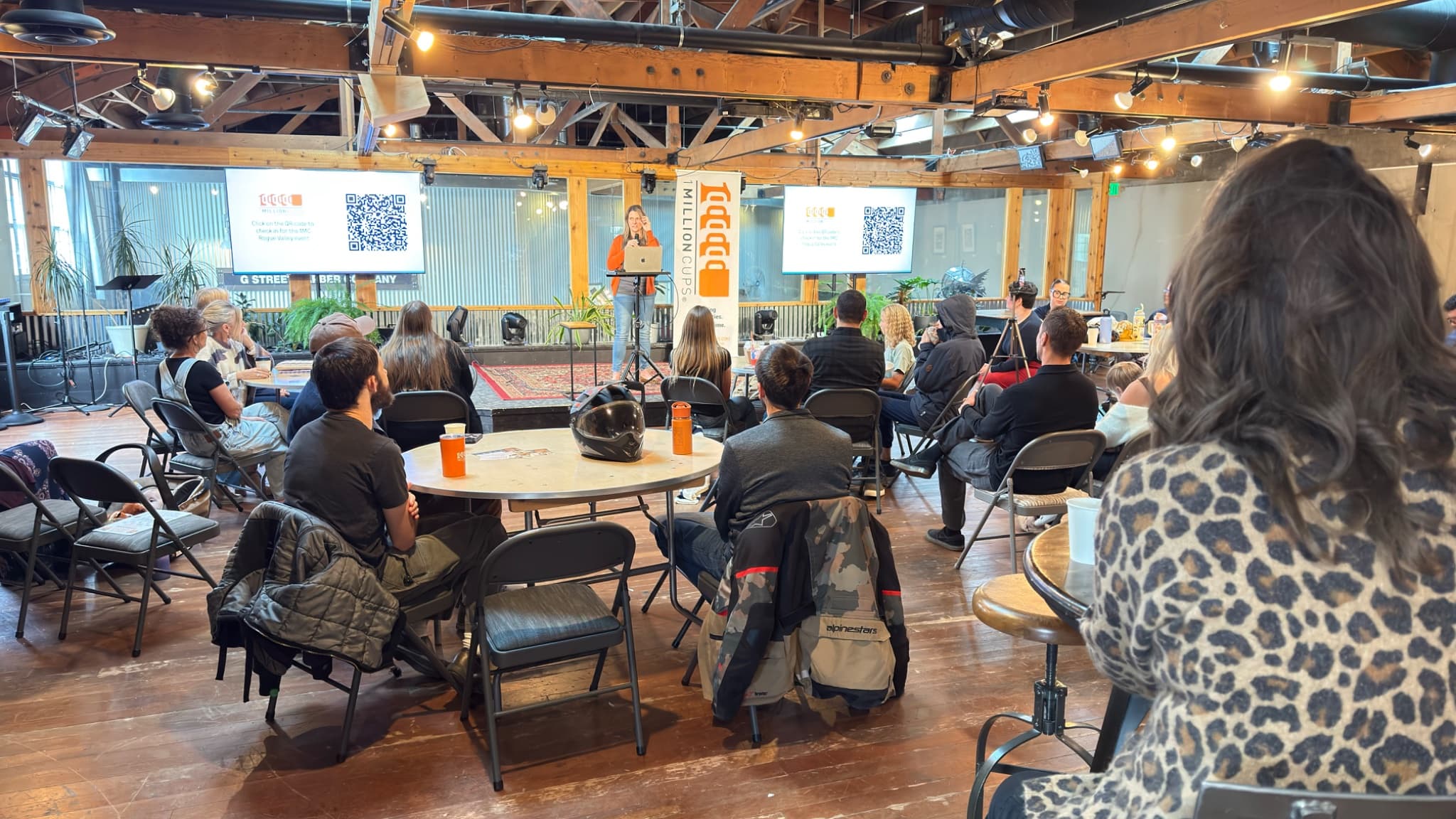 1 Million Cups: Becky, Angelica, Ellen and Andrew (Keeper) & Olivia (Sheek Studios) photo